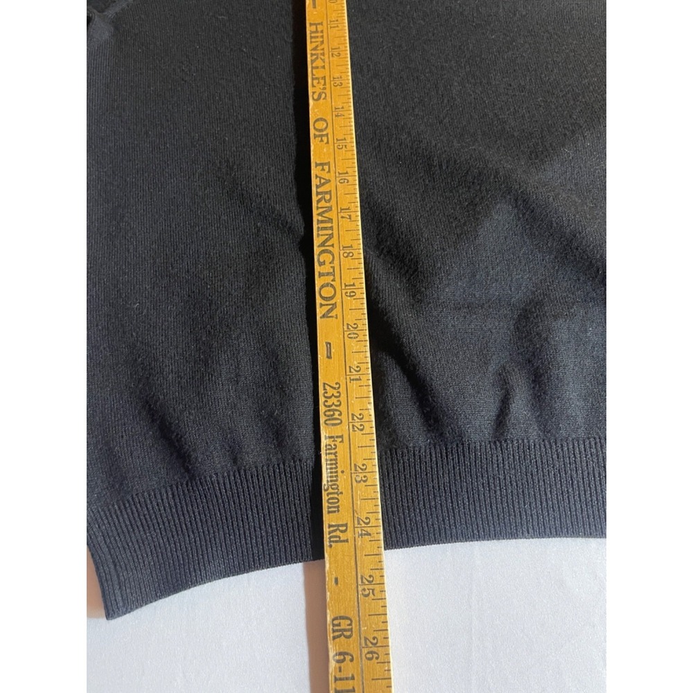 Brooks Brothers 346 Merino Wool V Neck Sweater Mens Large Black Long Sleeve - Picture 7 of 7